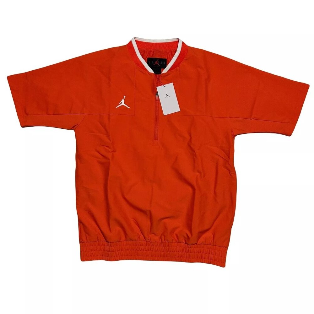 Nike Air Jordan SS Coaches Training 1/4 Zip Orange Jacket Men's Small CV5858-820